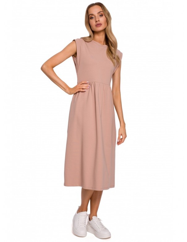 M581 High Krūtinės apimtis Sleeveless Dress - mocca