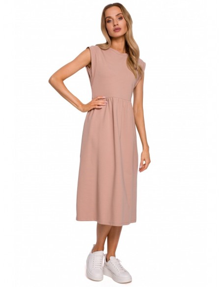 M581 High Krūtinės apimtis Sleeveless Dress - mocca