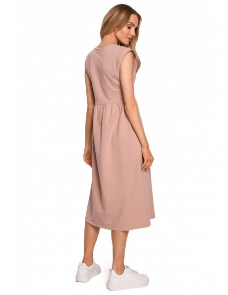 M581 High Krūtinės apimtis Sleeveless Dress - mocca