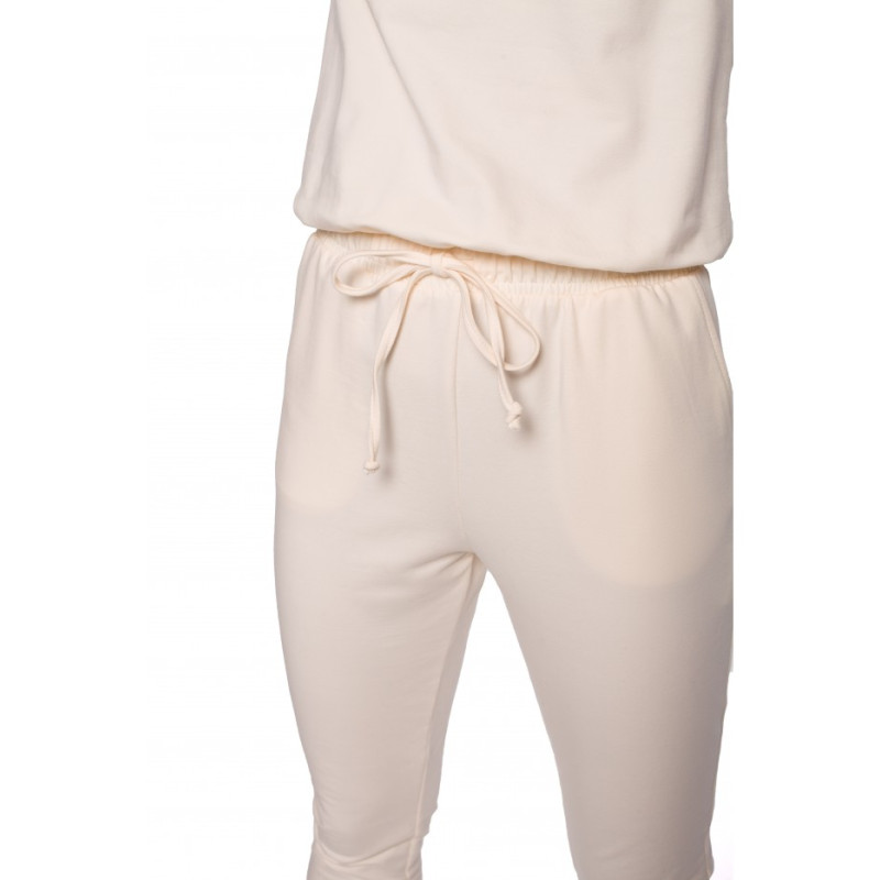 M583 Knit Jumpsuit With A Patch Pocket - cream 2