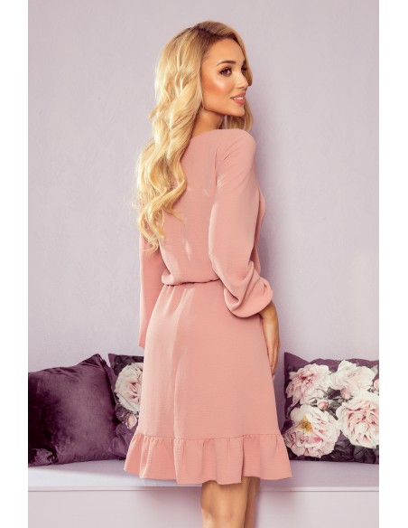  295-5 BAKARI flimsy dress with a neckline - dirty pink 
