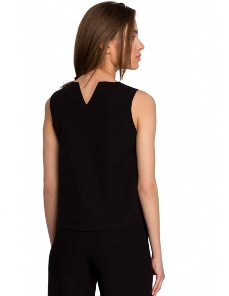 S257 Sleeveless blouse - black