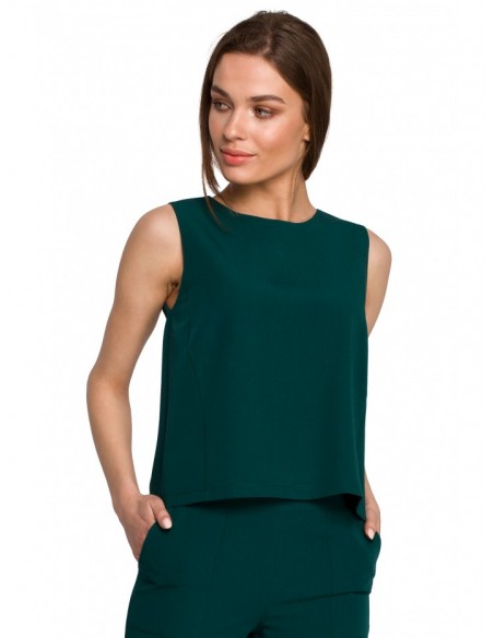 S257 Sleeveless blouse - green