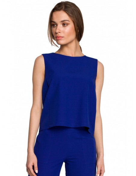 S257 Sleeveless blouse - royal blue