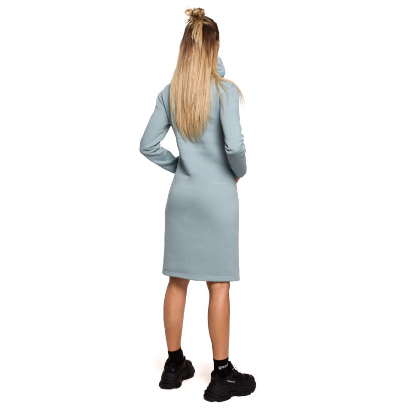 M619 Hight collar chunky knit dress - agave 2