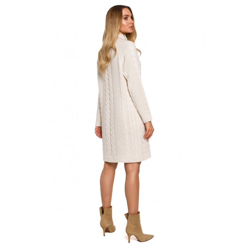 M635 Sweater dress with a high collar - beige 2