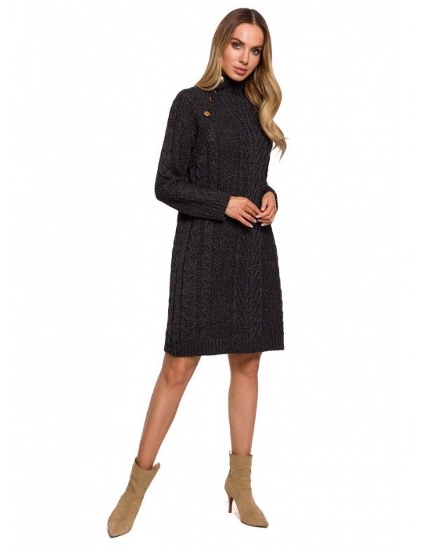 M635 Sweater dress with a high collar - graphite