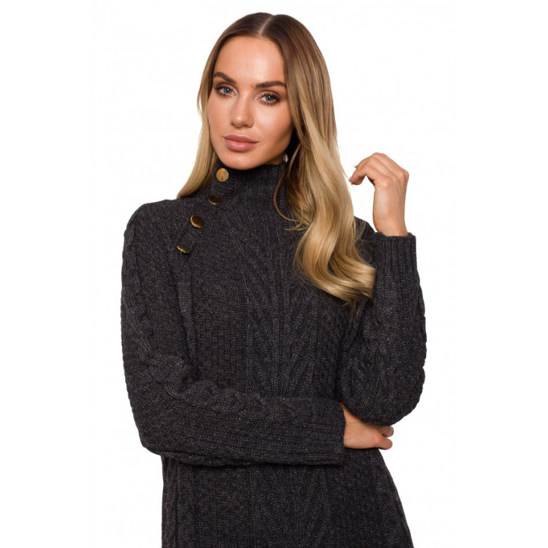 M635 Sweater dress with a high collar - graphite 2