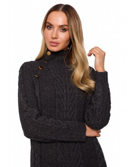 M635 Sweater dress with a high collar - graphite