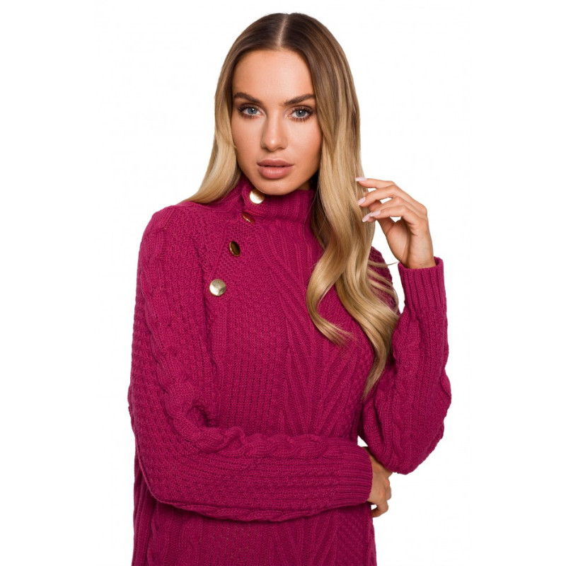 M635 Sweater dress with a high collar - pink 2