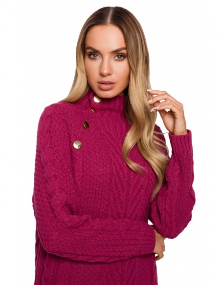 M635 Sweater dress with a high collar - pink