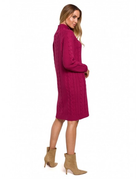 M635 Sweater dress with a high collar - pink