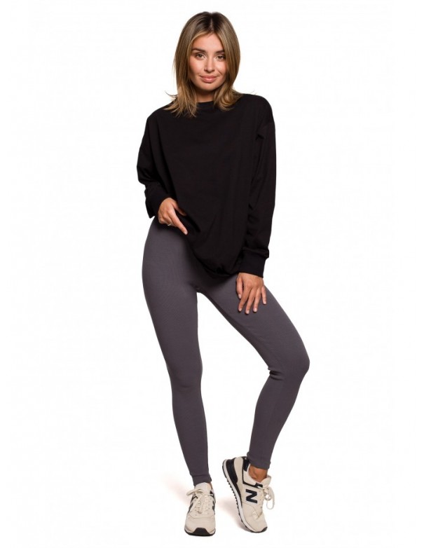 B213 Ribbed knit leggings - anthracite