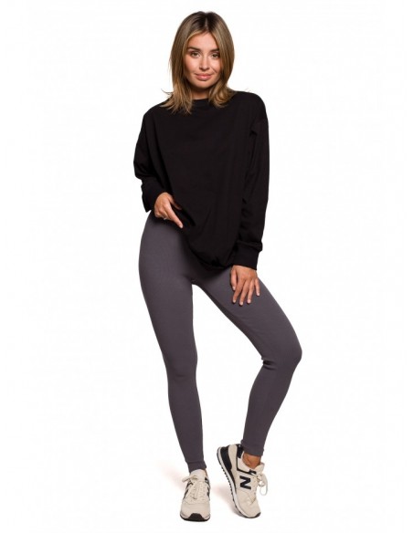 B213 Ribbed knit leggings - anthracite