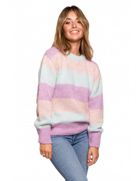 BK071 Multicolour pullover sweater - model 1