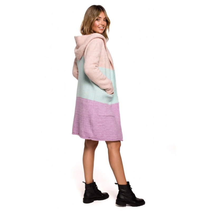 BK072 Multicolour open front cardigan - model 1 2