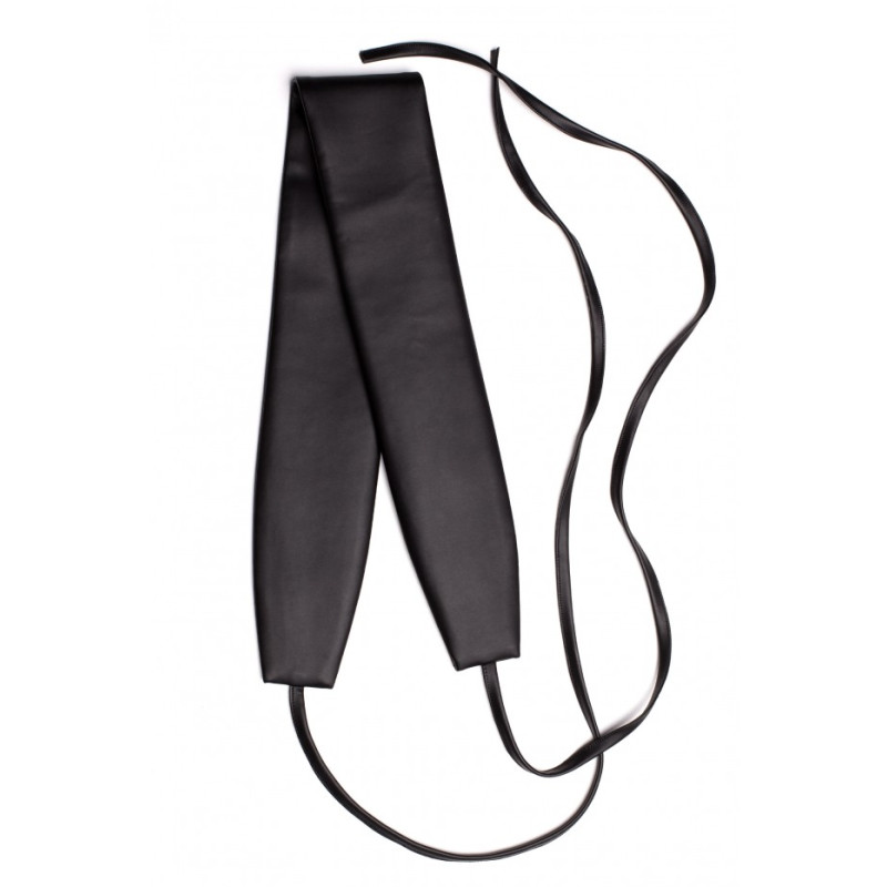 M636 Faux leather tie belt- black 2