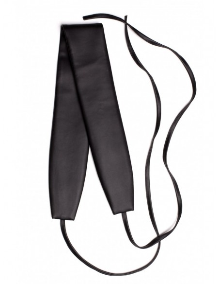 M636 Faux leather tie belt- black