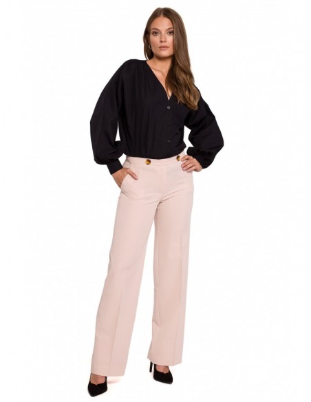 K114 Classic straight-leg trousers - beige