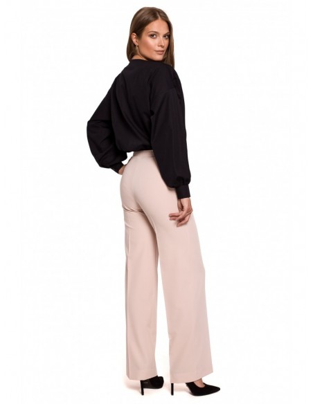 K114 Classic straight-leg trousers - beige