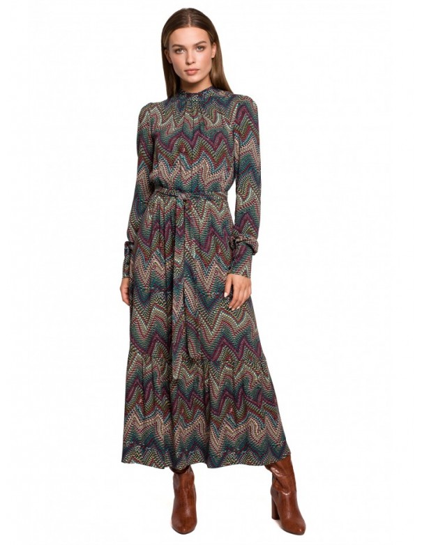 S291 Maxi dress in aztec print - model 2