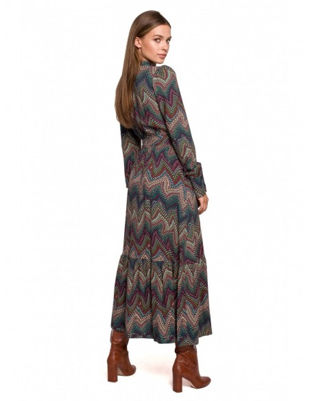 S291 Maxi dress in aztec print - model 2