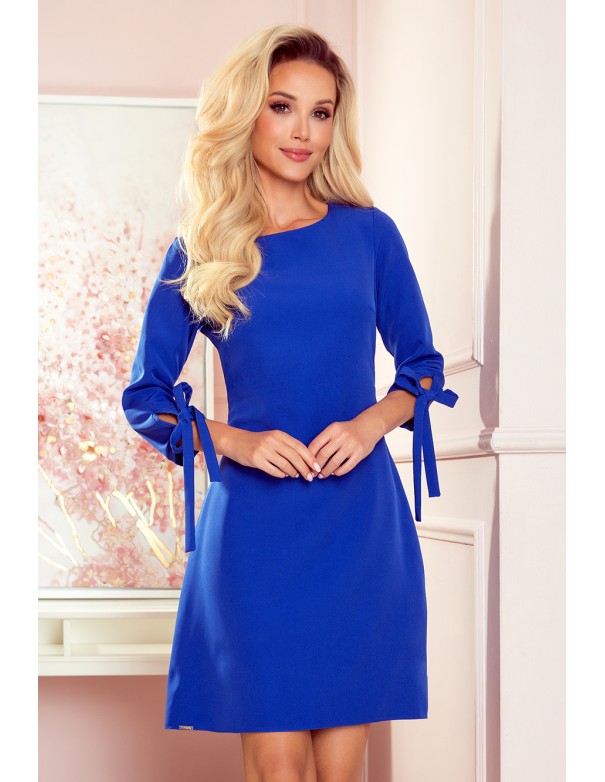  195-10 ALICE Dress with bows - blue 