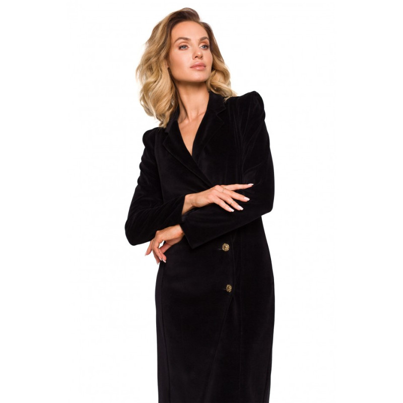 M641 Velvet blazer dress with a collar - black 2