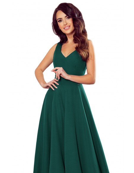  246-4 CINDY long dress with a neckline - green 