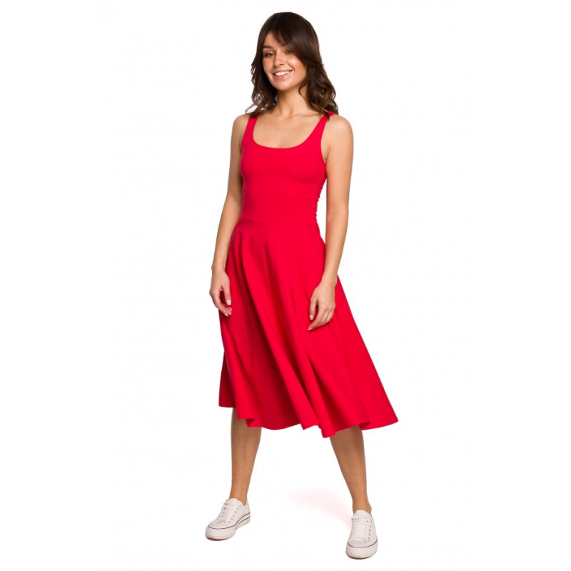B218 Fit and flare sleeveless dress - red 2