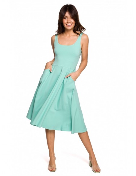B218 Fit and flare sleeveless dress - mint