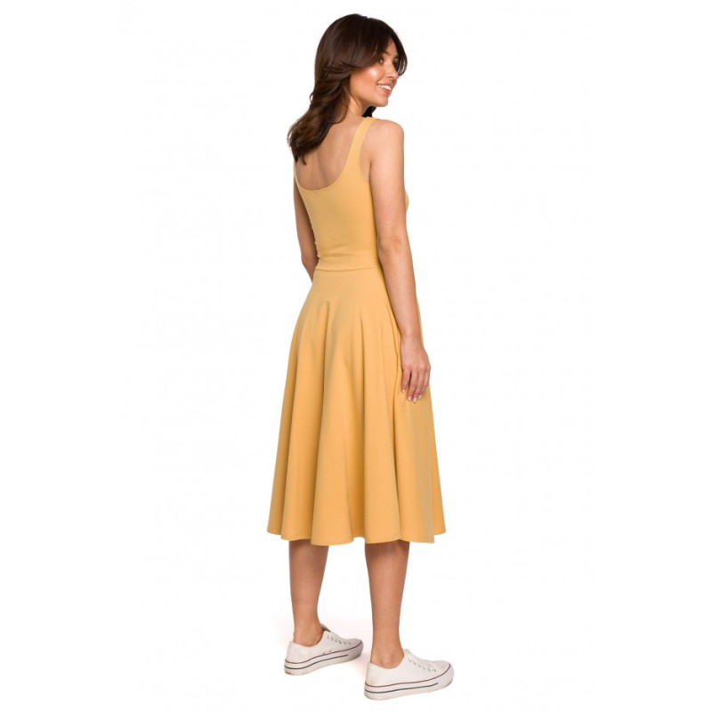 B218 Fit and flare sleeveless dress - honey 2