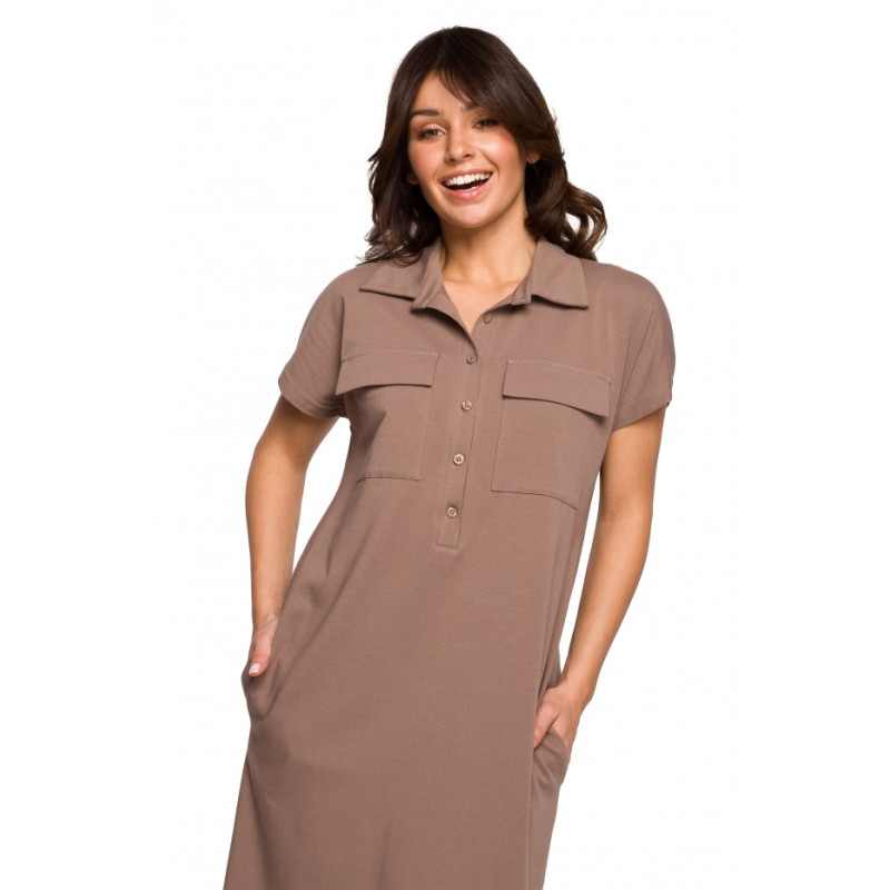 B222 Safari dress with flap pockets - cocoa 2