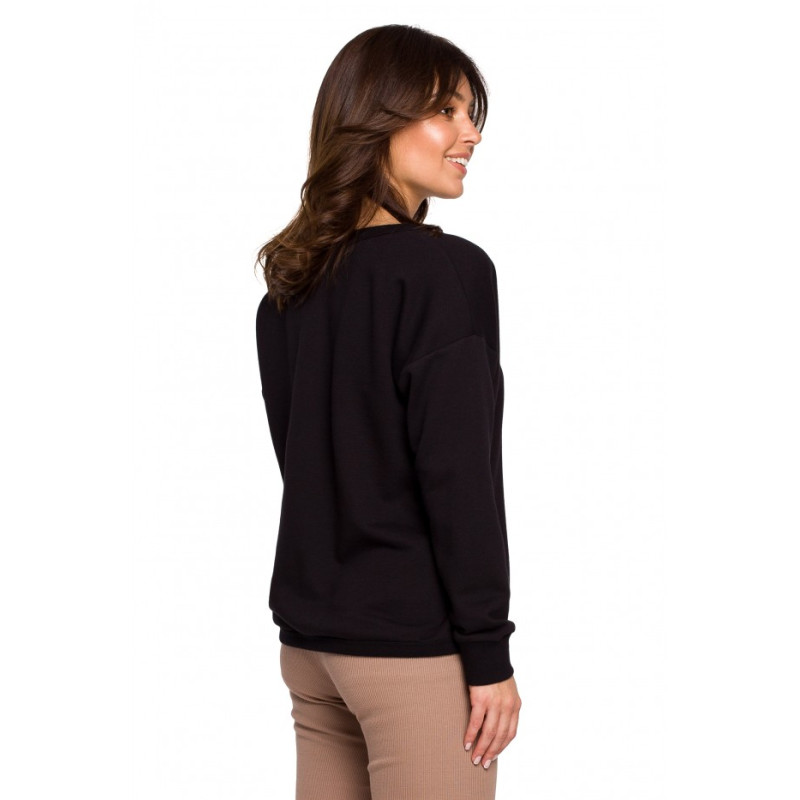 B225 Pullover top with V-neck - black 2