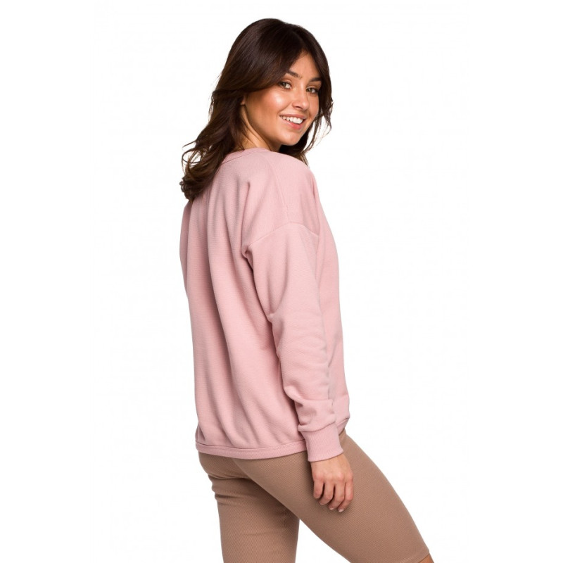 B225 Pullover top with V-neck - powder 2