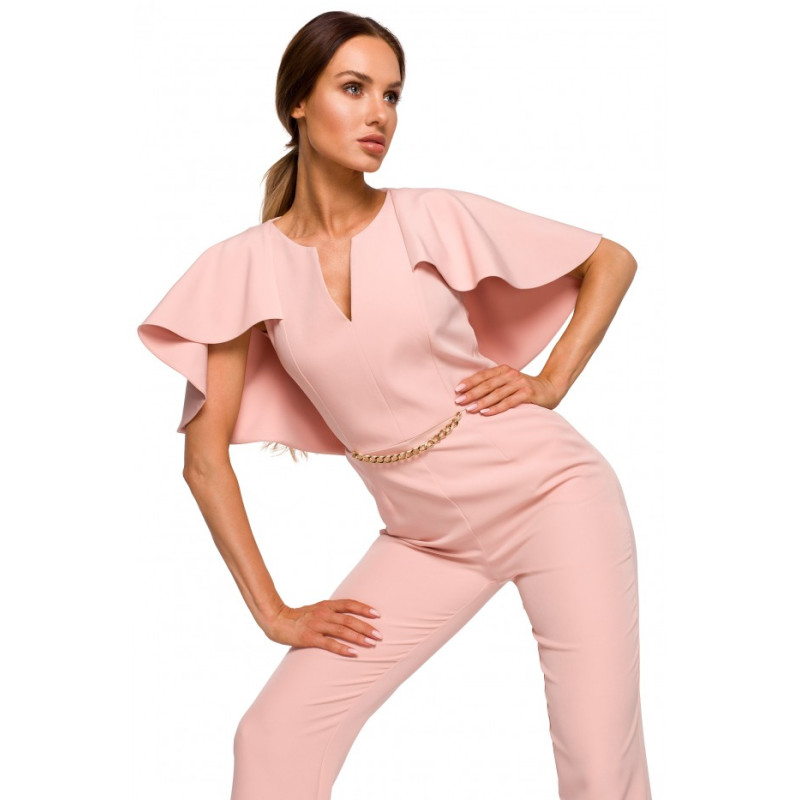 M670 Cape-effect jumpsuit - powder 2