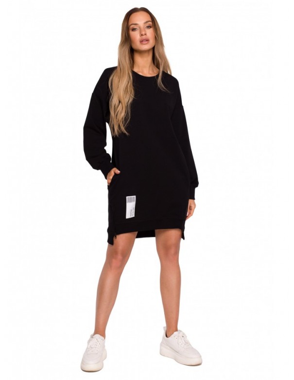 M676 Pullover tunic with zippers - black