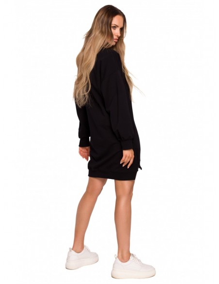 M676 Pullover tunic with zippers - black