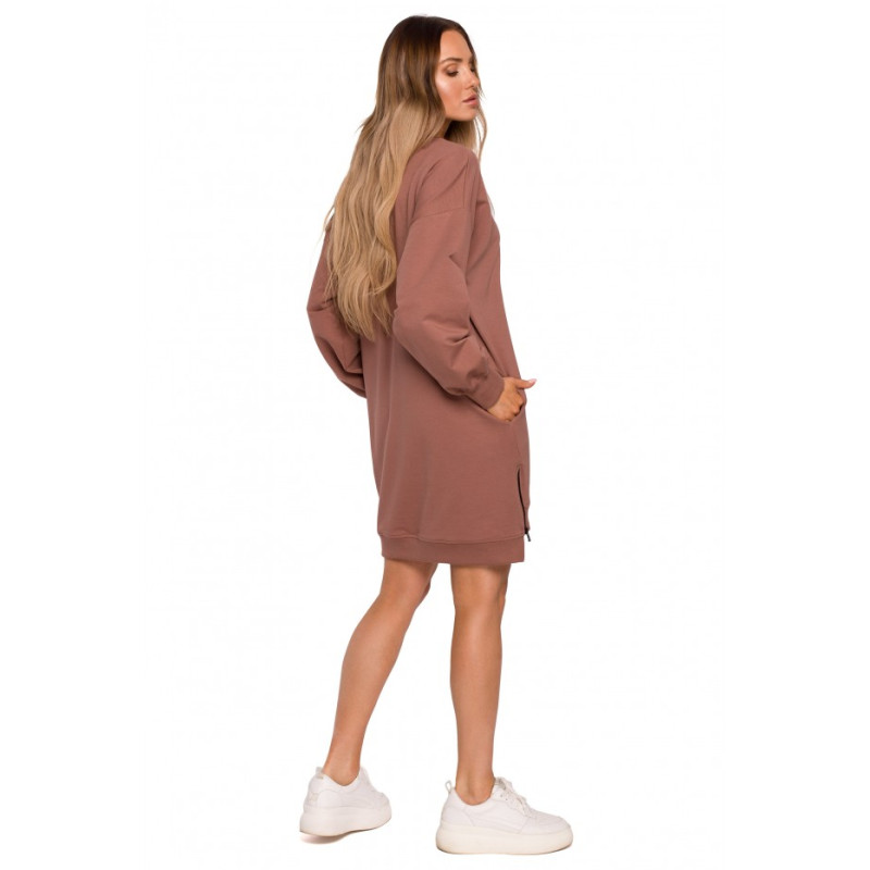 M676 Pullover tunic with zippers - chocolate 2