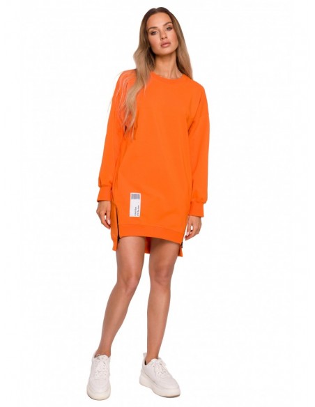 M676 Pullover tunic with zippers - orange