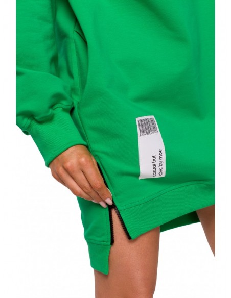 M676 Pullover tunic with zippers - green