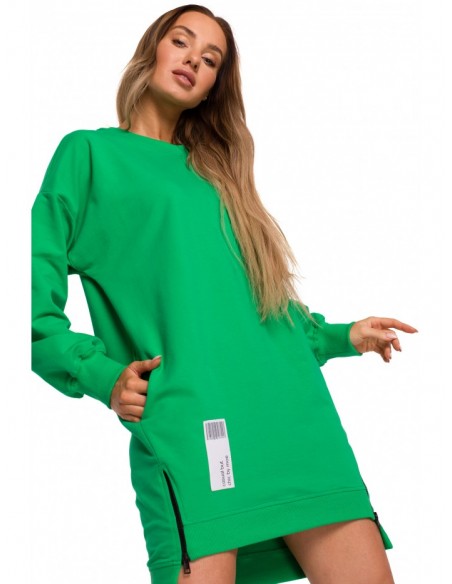 M676 Pullover tunic with zippers - green