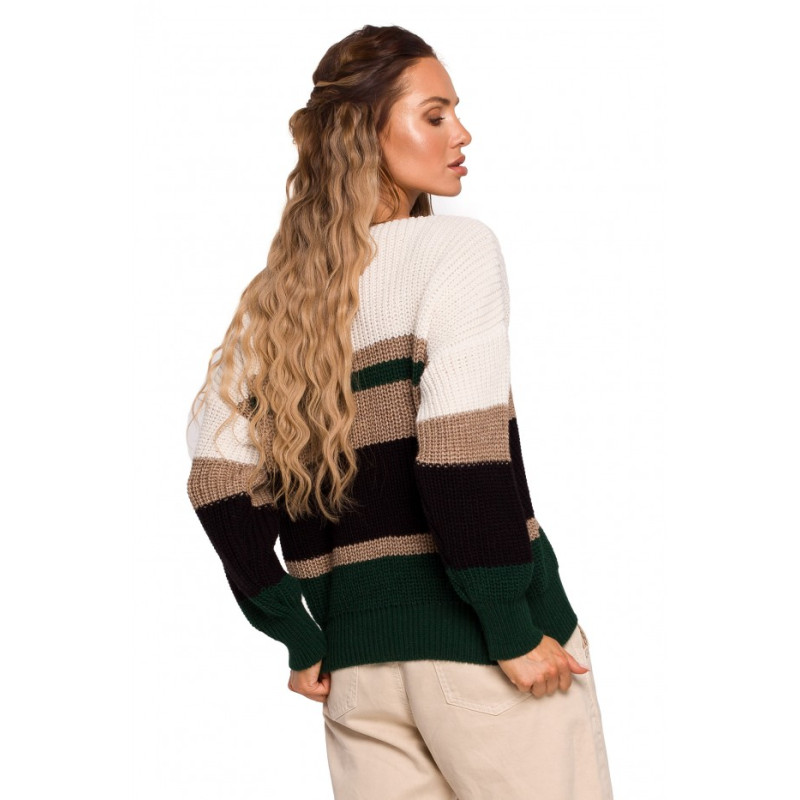 M686 Striped V neck sweater - model 1 2