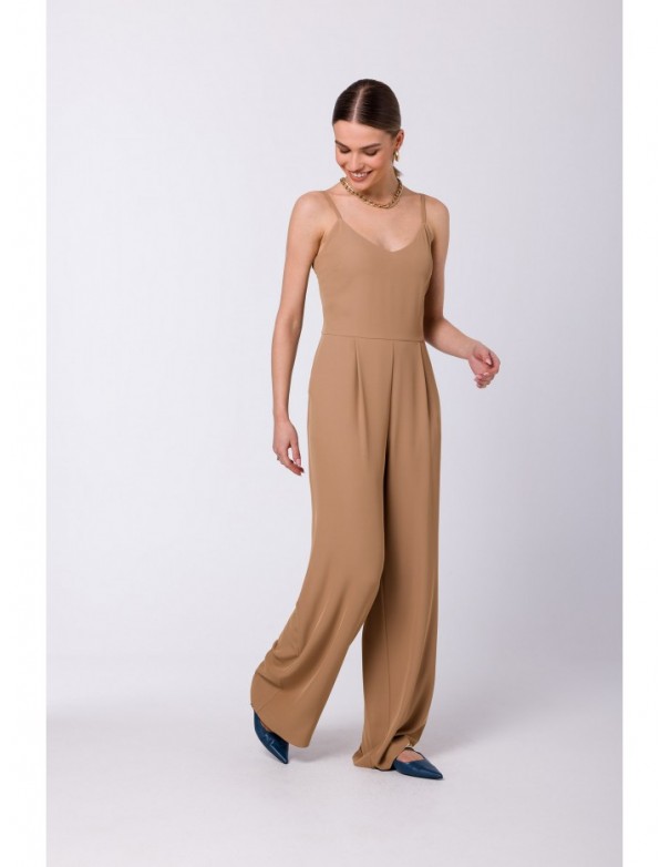 S333 Spaghetti strap jumpsuit - beige