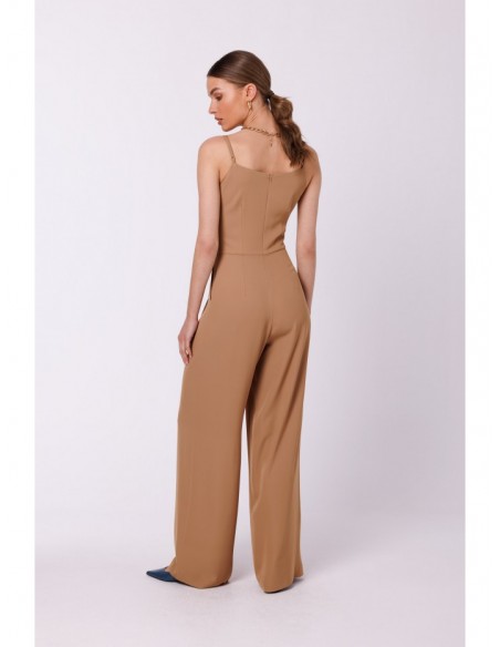 S333 Spaghetti strap jumpsuit - beige