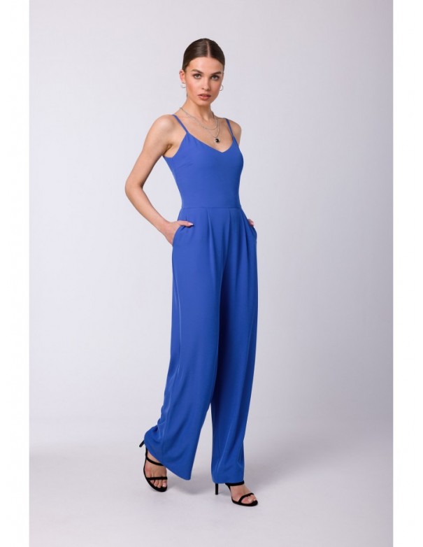 S333 Spaghetti strap jumpsuit - blue