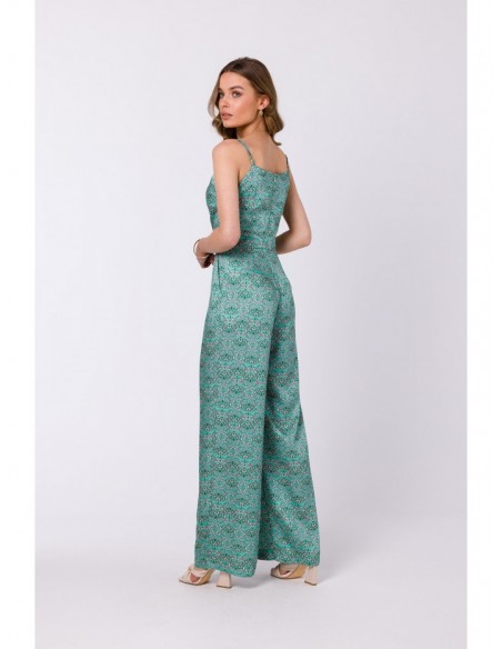 S334 Spaghetti strap jumpsuit with print - model 1