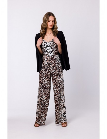 S334 Spaghetti strap jumpsuit with print - model 2