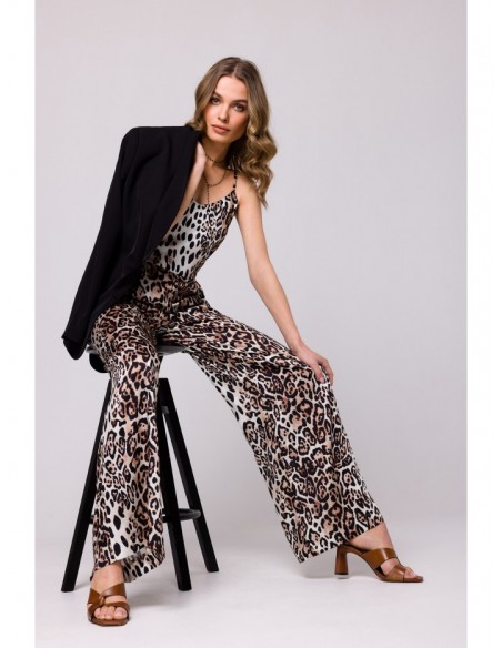 S334 Spaghetti strap jumpsuit with print - model 2