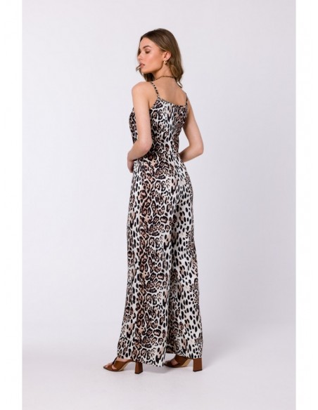 S334 Spaghetti strap jumpsuit with print - model 2